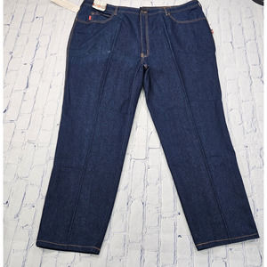 Vintage Braxton Denim Jeans Western Capri Stretch Orange Stitch MENS 46X30